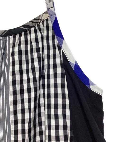 freada（フリーダ）freada (フリーダ) パッチワーク三段ティアード キャミドレス マルチカラー（ブラック） サイズ:Free 未使用品の古着・服飾アイテム