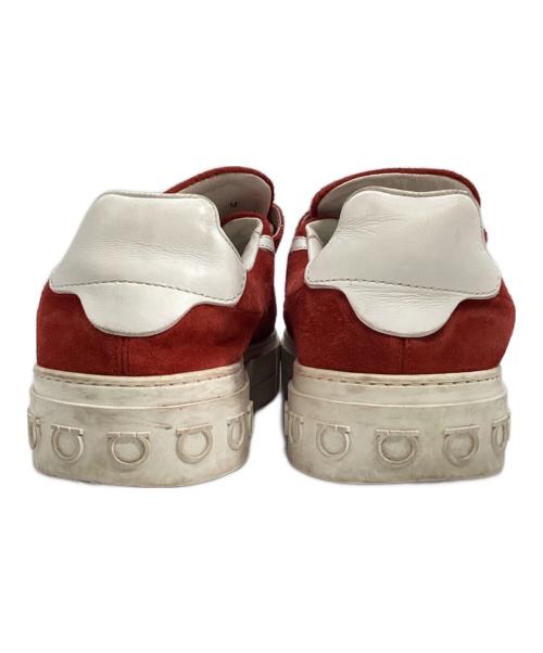 Salvatore Ferragamo（サルヴァトーレ フェラガモ）Salvatore Ferragamo (サルヴァトーレ フェラガモ) スウェードローカットスニーカー TZ55585  レッド サイズ:US7.5の古着・服飾アイテム