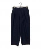 COMME des GARCONS HOMME PLUSコムデギャルソンオムプリュス）の古着「90’ｓ　ウールタックパンツ」｜ネイビー