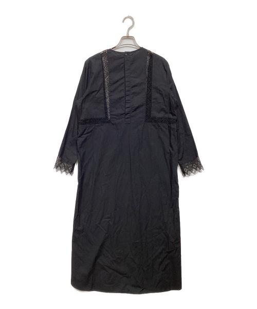ne quittez pas（ヌキテパ）ne quittez pas (ヌキテパ) Poplin Lace Square Long Dress(ポプリン レース スクエア ロング ドレス) ブラック サイズ:Freeの古着・服飾アイテム