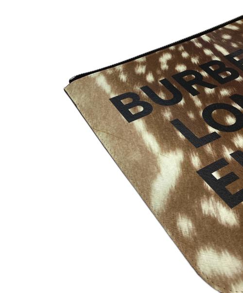 BURBERRY LONDON（バーバリーロンドン）BURBERRY LONDON (バーバリーロンドン) レオパードクラッチバッグ ベージュ×ブラウンの古着・服飾アイテム