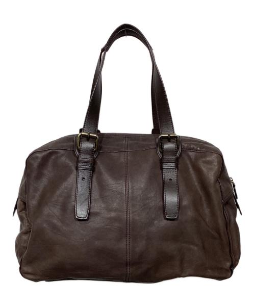 BOSS HUGO BOSS（ボス ヒューゴボス）BOSS HUGO BOSS (ボス ヒューゴボス) レザーボストンバッグ ブラウンの古着・服飾アイテム