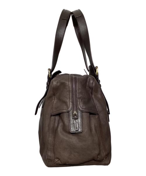 BOSS HUGO BOSS（ボス ヒューゴボス）BOSS HUGO BOSS (ボス ヒューゴボス) レザーボストンバッグ ブラウンの古着・服飾アイテム