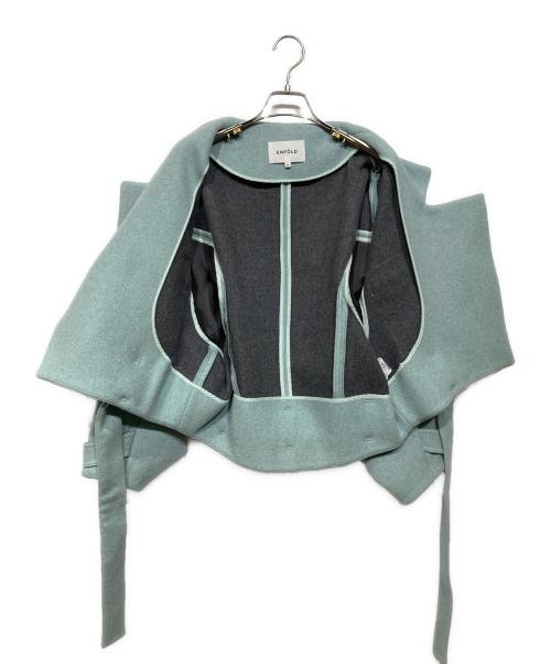 ENFOLD（エンフォルド）ENFOLD (エンフォルド) メルトンリバー クロップドジャケット グリーン サイズ:36の古着・服飾アイテム