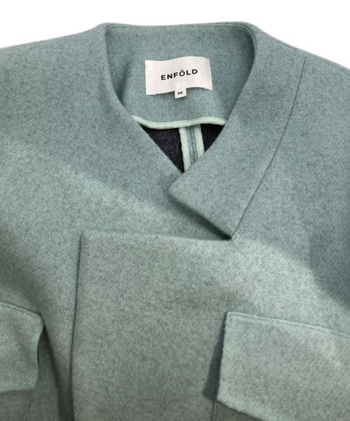 ENFOLD（エンフォルド）ENFOLD (エンフォルド) メルトンリバー クロップドジャケット グリーン サイズ:36の古着・服飾アイテム