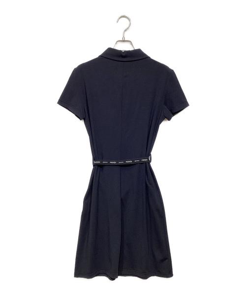 FENDI JEANS（フェンディ ジーンズ）FENDI JEANS (フェンディ ジーンズ) 半袖ポロシャツワンピース ネイビー サイズ:36の古着・服飾アイテム