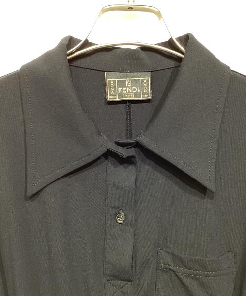 FENDI JEANS（フェンディ ジーンズ）FENDI JEANS (フェンディ ジーンズ) 半袖ポロシャツワンピース ネイビー サイズ:36の古着・服飾アイテム