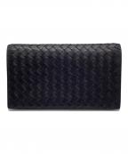 BOTTEGA VENETAボッテガベネタ）の古着「イントレチャート 二つ折り 長財布」｜ブラック