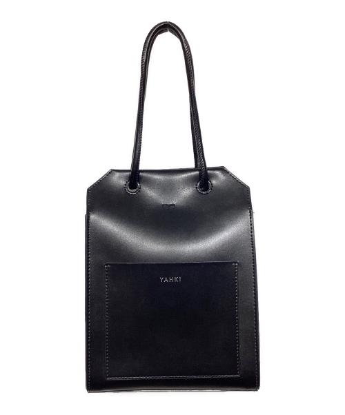 YAHKI（ヤーキ）YAHKI (ヤーキ) ダブルフェイスレザーハンドバッグ ブラックの古着・服飾アイテム