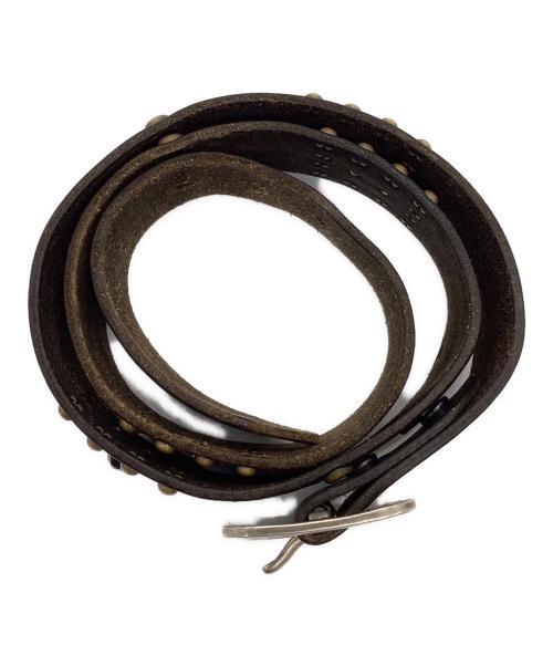 RRL（ダブルアールエル）RRL (ダブルアールエル) 型押しスタッズベルト ブラウン サイズ:30の古着・服飾アイテム