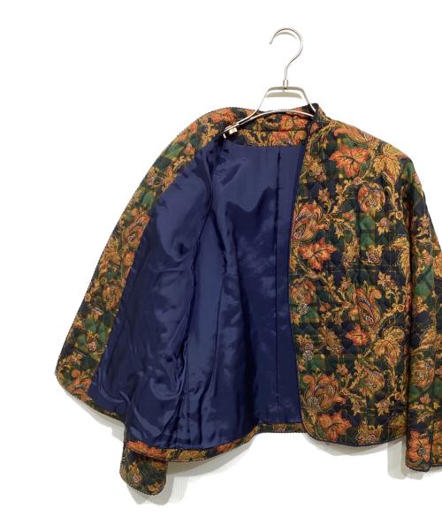 Burberry's（バーバリー）Burberry's (バーバリーズ) キルト総柄ジャケット ベージュ×ネイビー サイズ:9ARの古着・服飾アイテム