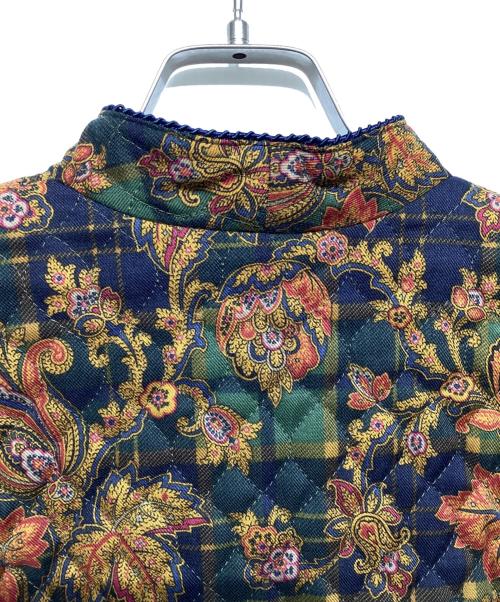 Burberry's（バーバリー）Burberry's (バーバリーズ) キルト総柄ジャケット ベージュ×ネイビー サイズ:9ARの古着・服飾アイテム