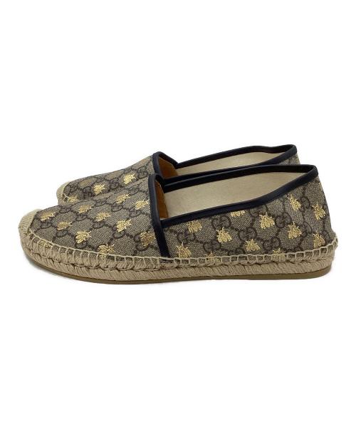 GUCCI（グッチ）GUCCI (グッチ) GG BeeStar エスパドリーユ505917 ベージュ サイズ:40の古着・服飾アイテム