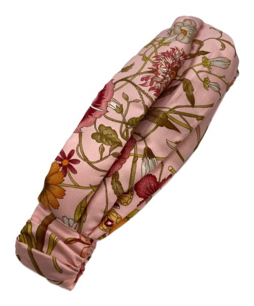 GUCCI（グッチ）GUCCI (グッチ) フラワープリントシルクヘアバンド ピンク サイズ:Mの古着・服飾アイテム