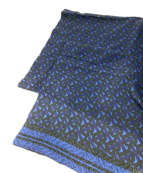 BURBERRY BLUE LABEL（バーバリー ブルー レーベル）BURBERRY BLUE LABEL (バーバリーロンドンブルーレーベル) TBモノグラム ワイドパンツ ブルー サイズ:UK6の古着・服飾アイテム