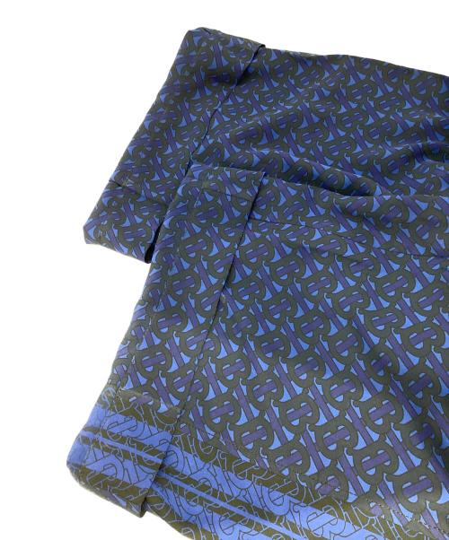 BURBERRY BLUE LABEL（バーバリー ブルー レーベル）BURBERRY BLUE LABEL (バーバリーロンドンブルーレーベル) TBモノグラム ワイドパンツ ブルー サイズ:UK6の古着・服飾アイテム