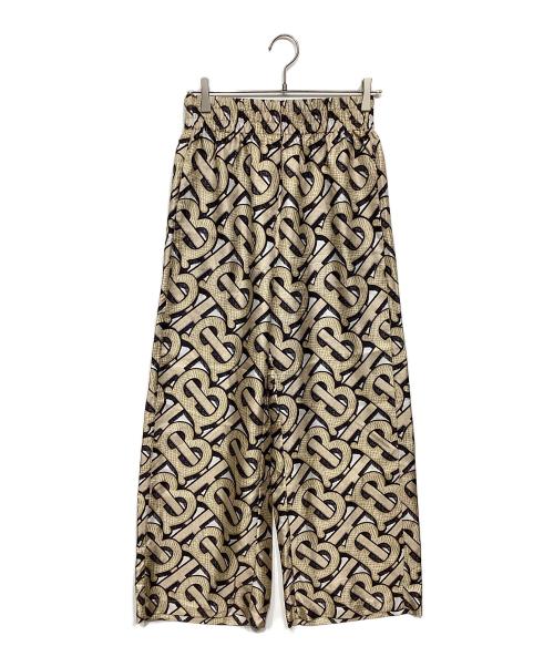 BURBERRY（バーバリー）BURBERRY (バーバリー) TBロゴ ワイドパンツ ベージュ×ホワイト サイズ:UK6の古着・服飾アイテム