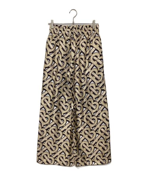 BURBERRY（バーバリー）BURBERRY (バーバリー) TBロゴ ワイドパンツ ベージュ×ホワイト サイズ:UK6の古着・服飾アイテム