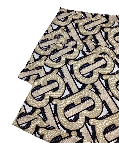 BURBERRY（バーバリー）BURBERRY (バーバリー) TBロゴ ワイドパンツ ベージュ×ホワイト サイズ:UK6の古着・服飾アイテム