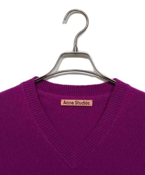 Acne studios（アクネ ストゥディオス）Acne studios (アクネ ストゥディオス) Vネックニット FN-MN-KNIT000334 パープル サイズ:Sの古着・服飾アイテム