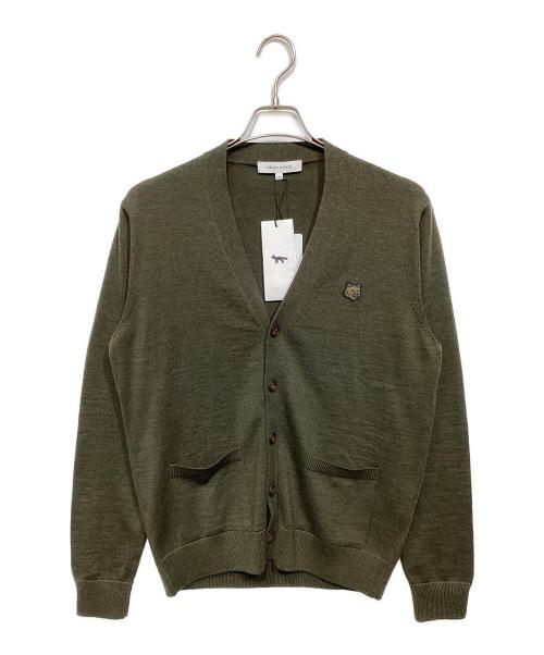 maison kitsune（メゾンキツネ）maison kitsune (メゾンキツネ) ニットカーディガン オリーブ サイズ:S 未使用品の古着・服飾アイテム
