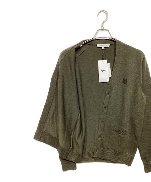 maison kitsune（メゾンキツネ）maison kitsune (メゾンキツネ) ニットカーディガン オリーブ サイズ:S 未使用品の古着・服飾アイテム