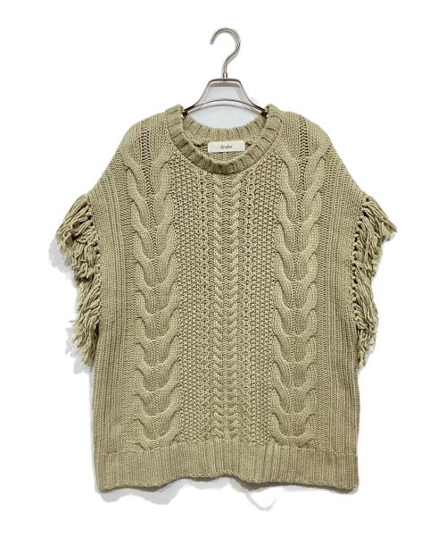 anuke（アンヌーク）anuke (アンヌーク) Fringe Knit Vest ベージュ サイズ:Fの古着・服飾アイテム