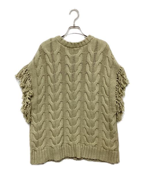 anuke（アンヌーク）anuke (アンヌーク) Fringe Knit Vest ベージュ サイズ:Fの古着・服飾アイテム