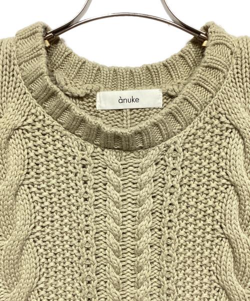 anuke（アンヌーク）anuke (アンヌーク) Fringe Knit Vest ベージュ サイズ:Fの古着・服飾アイテム