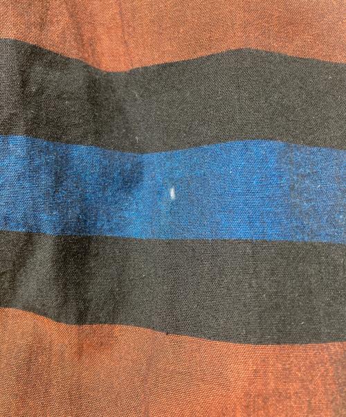 sara mallika（サラマリカ）sara mallika (サラマリカ) Cotton Multi Border Back Gather Dress(コットン マルチ ボーダー バック ギャザー ドレス） ブラウン×ブルー サイズ:不明の古着・服飾アイテム