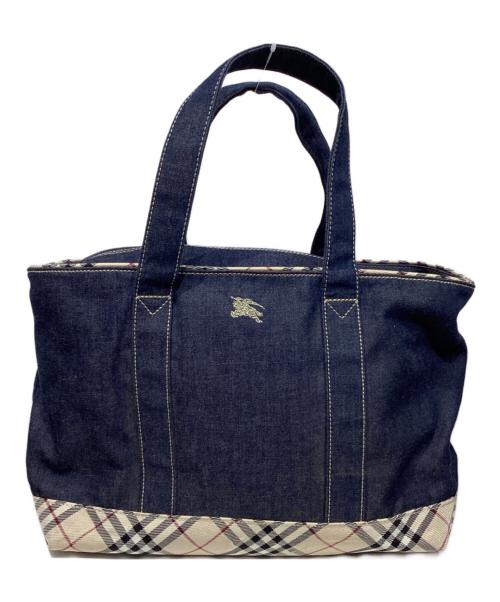 BURBERRY（バーバリー）BURBERRY (バーバリー) 切替トートバッグ　BV450-494 インディゴ×ベージュの古着・服飾アイテム