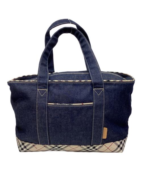 BURBERRY（バーバリー）BURBERRY (バーバリー) 切替トートバッグ　BV450-494 インディゴ×ベージュの古着・服飾アイテム