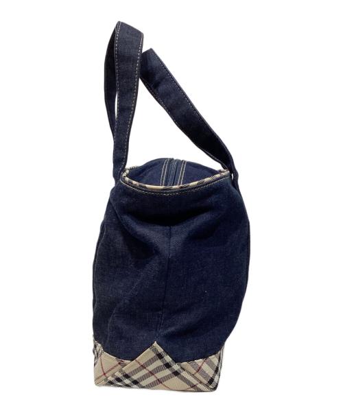 BURBERRY（バーバリー）BURBERRY (バーバリー) 切替トートバッグ　BV450-494 インディゴ×ベージュの古着・服飾アイテム
