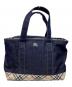 BURBERRY（バーバリー）の古着「切替トートバッグ　BV450-494」｜インディゴ×ベージュ