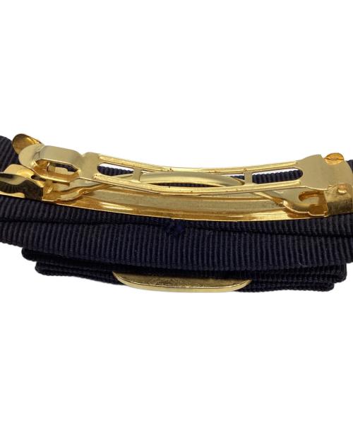 Salvatore Ferragamo（サルヴァトーレ フェラガモ）Salvatore Ferragamo (サルヴァトーレ フェラガモ) ヴァラリボン バレッタ ネイビーの古着・服飾アイテム