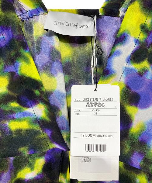 christian wijnants（クリスチャン ワイナンツ）christian wijnants (クリスチャン ワイナンツ) シルク総柄ワンピース パープル サイズ:34の古着・服飾アイテム