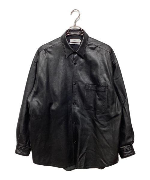 Graphpaper（グラフペーパー）Graphpaper (グラフペーパー) Sheep Leather Oversized Shirt GM213-50062 ブラック サイズ:2の古着・服飾アイテム