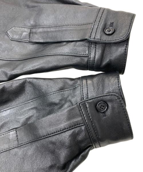 Graphpaper（グラフペーパー）Graphpaper (グラフペーパー) Sheep Leather Oversized Shirt GM213-50062 ブラック サイズ:2の古着・服飾アイテム