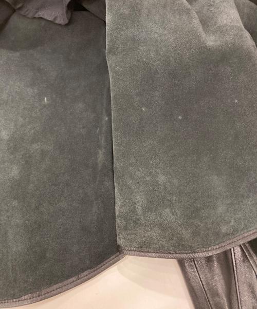 Graphpaper（グラフペーパー）Graphpaper (グラフペーパー) Sheep Leather Oversized Shirt GM213-50062 ブラック サイズ:2の古着・服飾アイテム