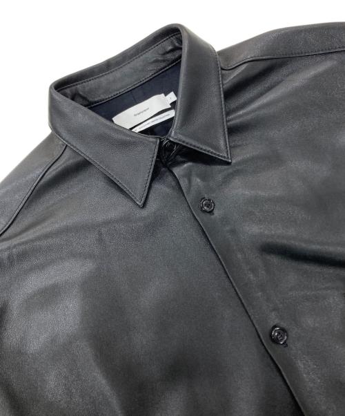 Graphpaper（グラフペーパー）Graphpaper (グラフペーパー) Sheep Leather Oversized Shirt GM213-50062 ブラック サイズ:2の古着・服飾アイテム