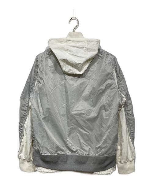 NIKE（ナイキ）NIKE (ナイキ) sacai (サカイ) CZ4678-097　レイヤードボンバージャケット ホワイト×グレー サイズ:Lの古着・服飾アイテム