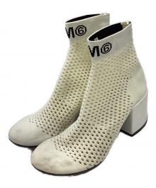 MM6 Maison Margiela（エムエムシックスメゾンマルジェラ）の古着「メッシュ ソックスブーツ」｜ホワイト