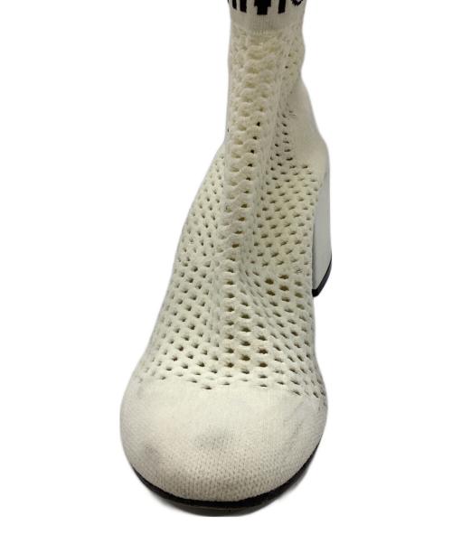 MM6 Maison Margiela（エムエムシックスメゾンマルジェラ）MM6 Maison Margiela (エムエムシックスメゾンマルジェラ) メッシュ ソックスブーツ ホワイト サイズ:40の古着・服飾アイテム