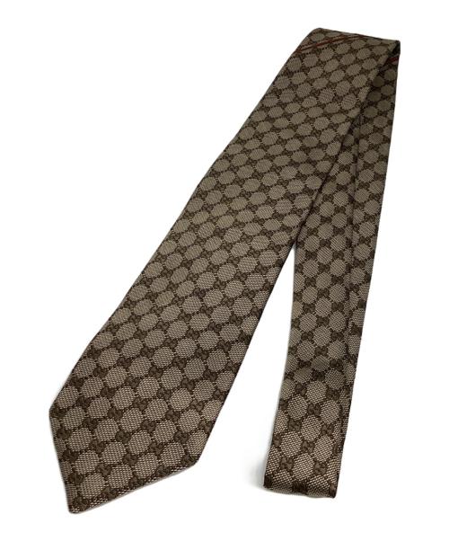 GUCCI（グッチ）GUCCI (グッチ) GGロゴシルクネクタイ ベージュ サイズ:-の古着・服飾アイテム