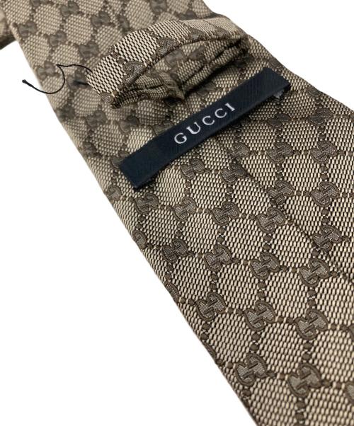 GUCCI（グッチ）GUCCI (グッチ) GGロゴシルクネクタイ ベージュ サイズ:-の古着・服飾アイテム