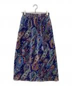 Needles×BEAMS BOYニードルズ×ビームスボーイ）の古着「Paisley Velvet Skirt（ペイズリー ベルベット スカート）」｜パープル