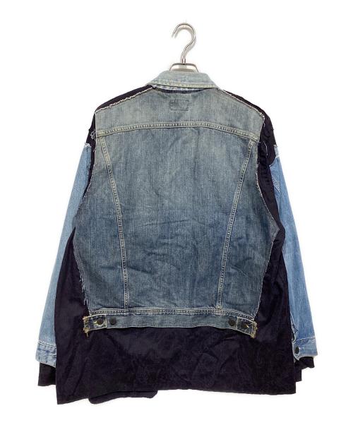 Rebuild by Needles（リビルドバイニードルス）Rebuild by Needles (リビルドバイニードルス) NS1664　リメイクデニムジャケット インディゴ×パープル サイズ:Lの古着・服飾アイテム