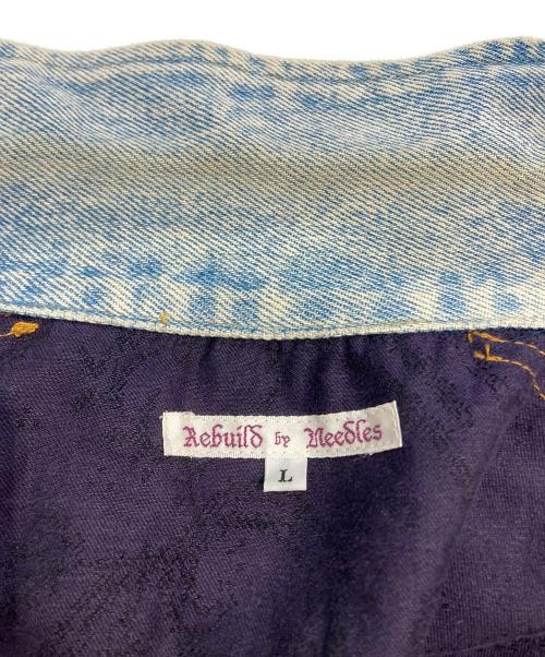 Rebuild by Needles（リビルドバイニードルス）Rebuild by Needles (リビルドバイニードルス) NS1664　リメイクデニムジャケット インディゴ×パープル サイズ:Lの古着・服飾アイテム