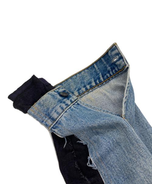 Rebuild by Needles（リビルドバイニードルス）Rebuild by Needles (リビルドバイニードルス) NS1664　リメイクデニムジャケット インディゴ×パープル サイズ:Lの古着・服飾アイテム