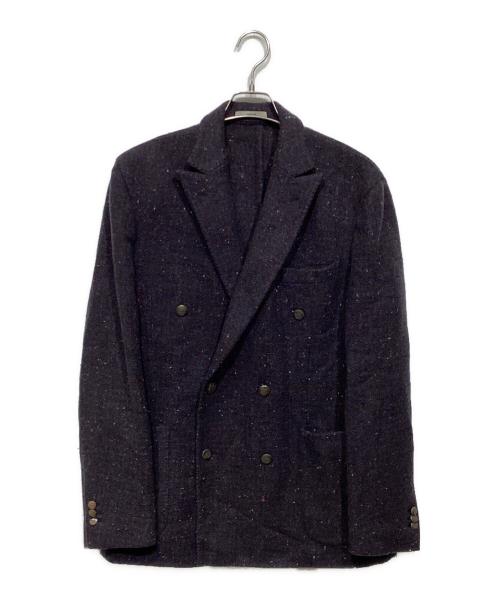 BOGLIOLI（ボリオリ）BOGLIOLI (ボリオリ) ネップ加工 ウール混ダブルジャケット　T4602E ネイビー×ブラウン サイズ:50の古着・服飾アイテム